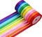 Rainbow Satin Ribbon Double Faced Ribbon 10 Colors, 3/8 Inch Fabric Ribbon Use for Gift Wrapping,Flower Bouquet, Wedding Party Decoration, Hair Bows, DIY Crafts, 5 Yards/Roll,Total 50 Yards